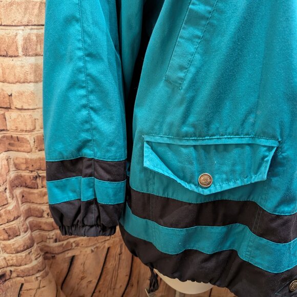 Vintage 90's Mulberry Street Teal and Black Button-Up Jacket Size XL - Picture 5 of 9